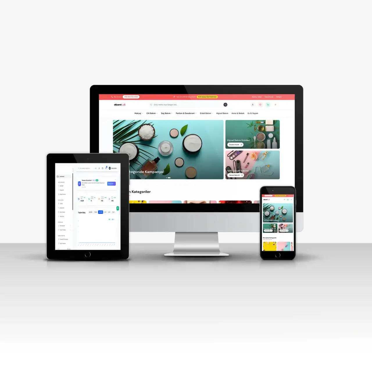 Profesyonel E-Ticaret V8 Kozmetik — Ürünler — Konya Web Tasarım